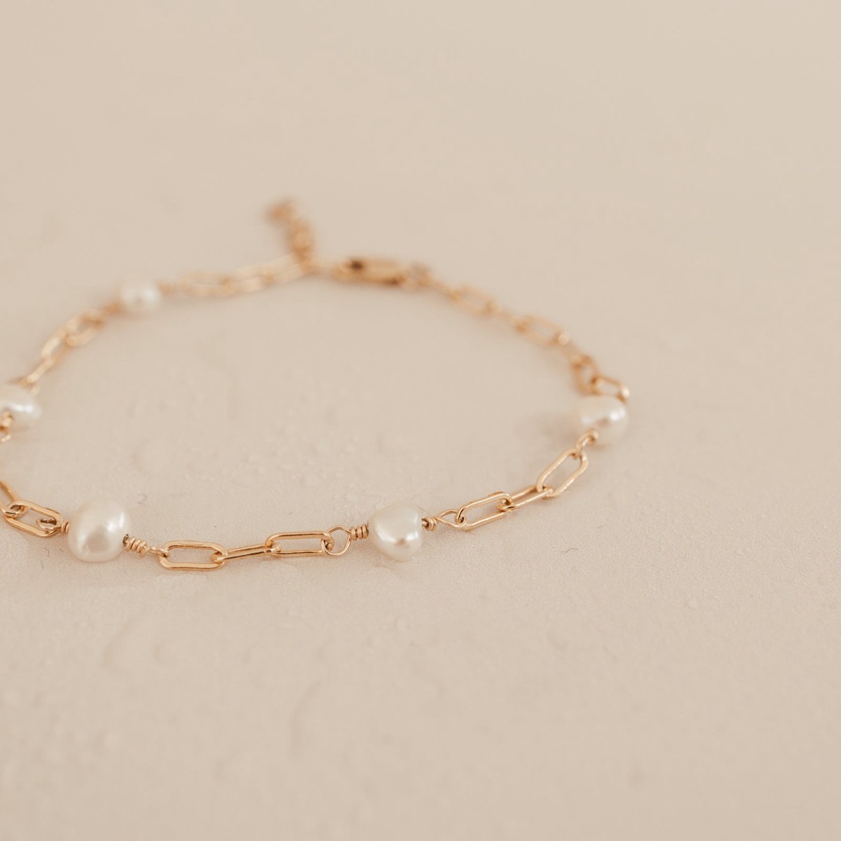 Nerida Pearl Adorned Link Bracelet GoldFillPink