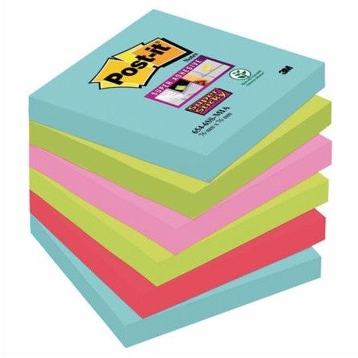 Post-It Super Sticky Miami Notes 76 Mm Pack Of 6