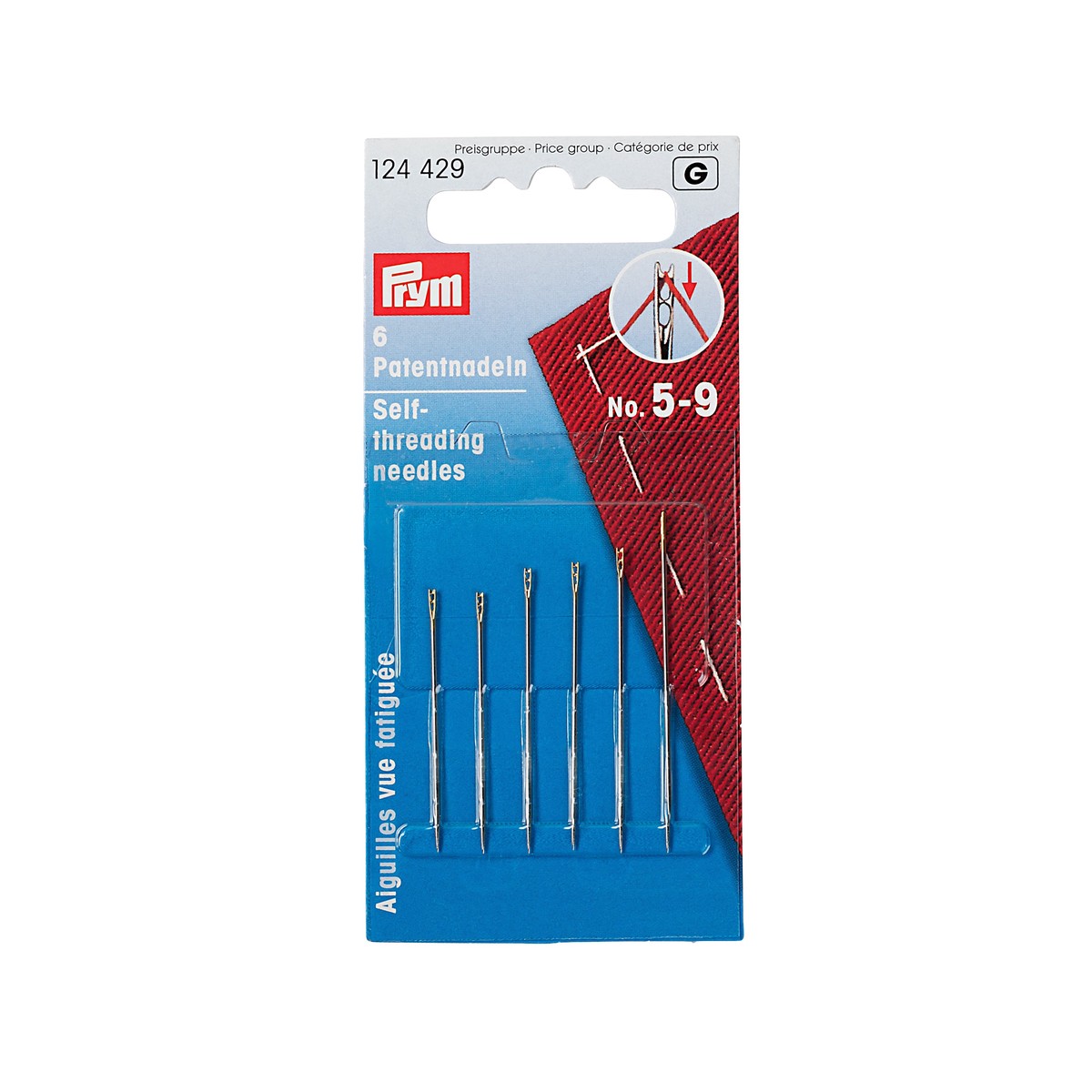 Prym Self Threading Needles No 5-9 Assorted With Split Eye