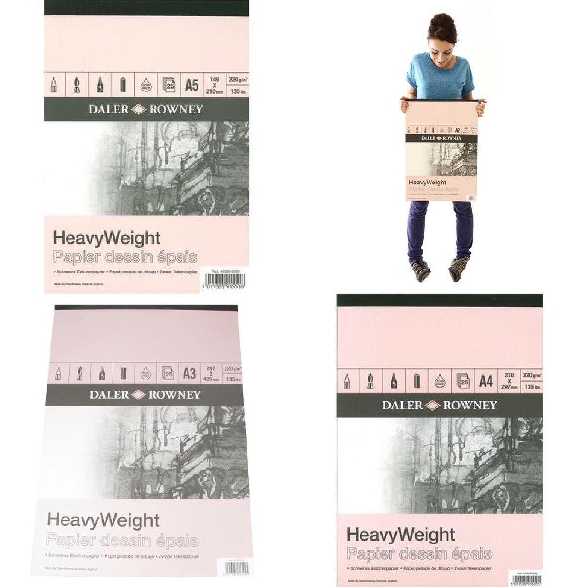 Daler Rowney - Heavy Weight Cartridge Pads A2