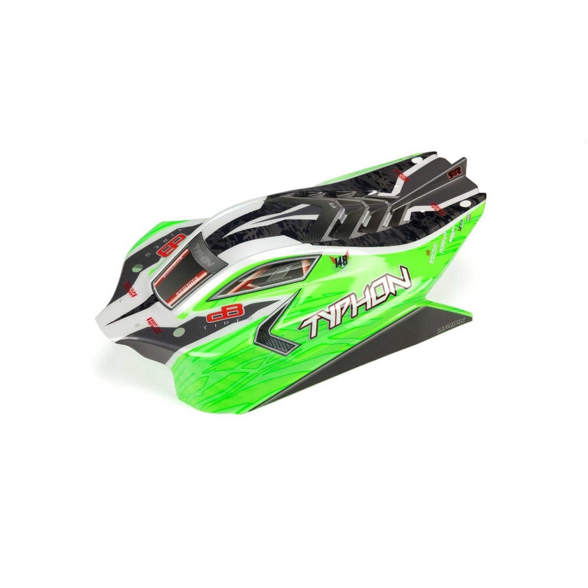 Arrma Ara402272 Typhon 4 Mega Painted Body Set Green Ar402272