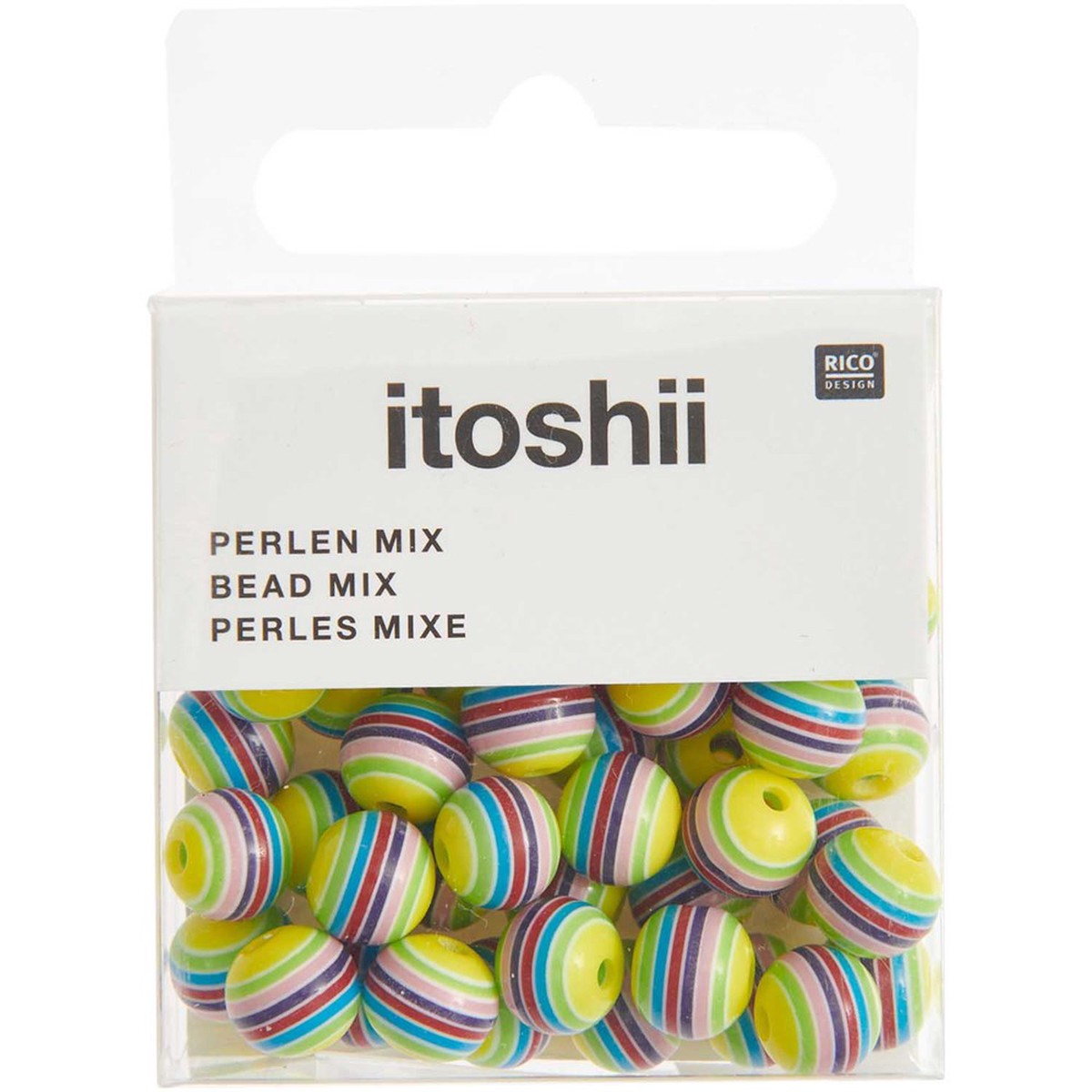 Striped Beads Purple Yellow Mix