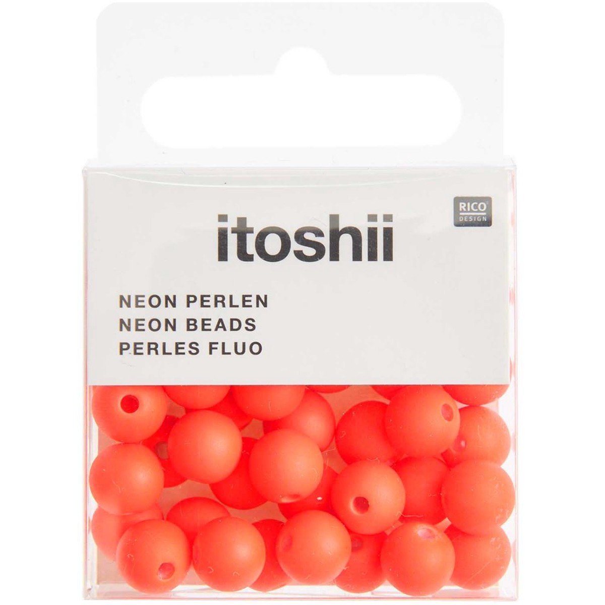 Plastic Beads Neon Orange