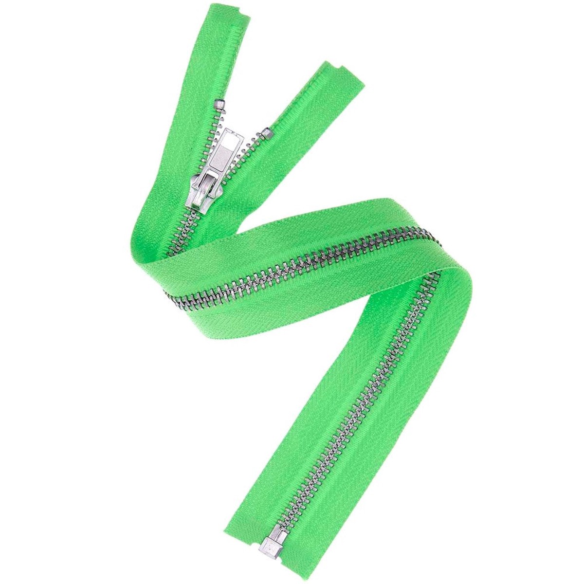 Zip Silver Metal Neon Green 22Cm5Mm