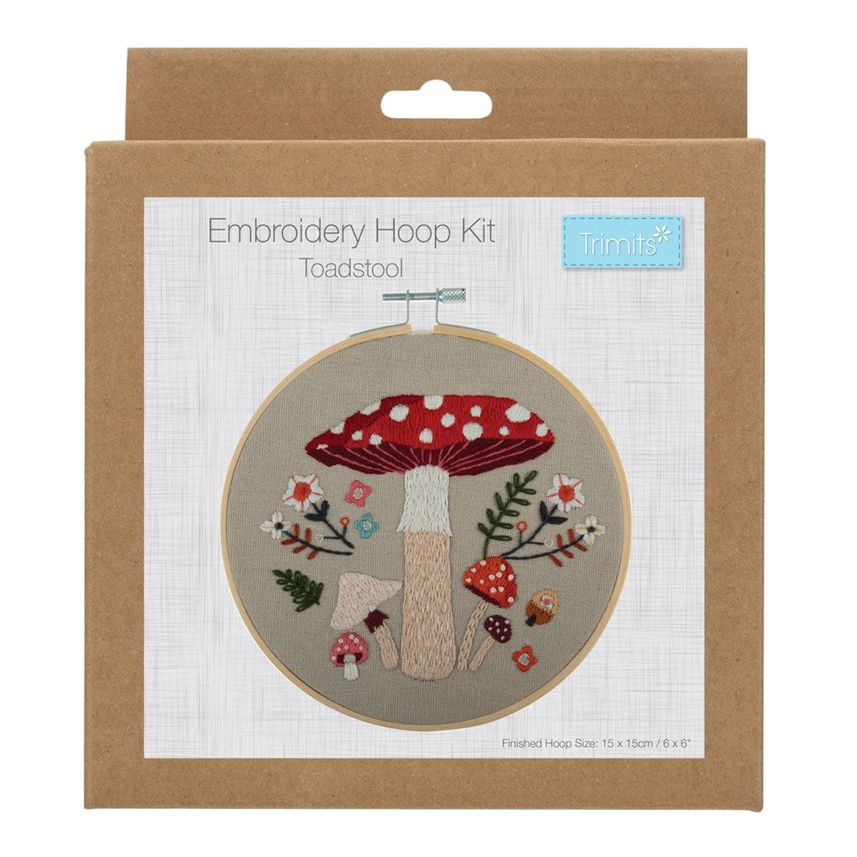 Embroidery Kit With Hoop Toadstool