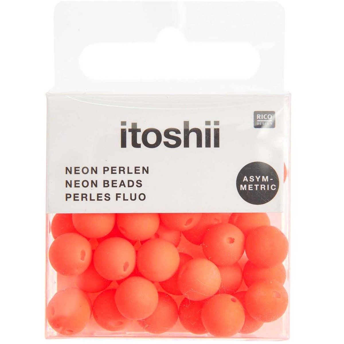 Plastic Beads Neon Orange Asymmetric