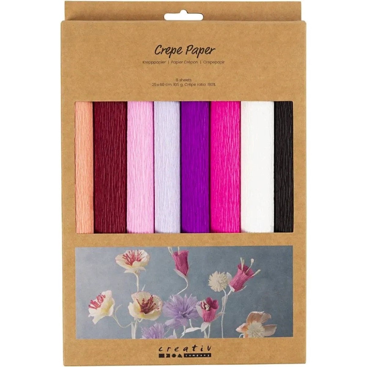 Crepe Paper Pack 8Pc PurplePink