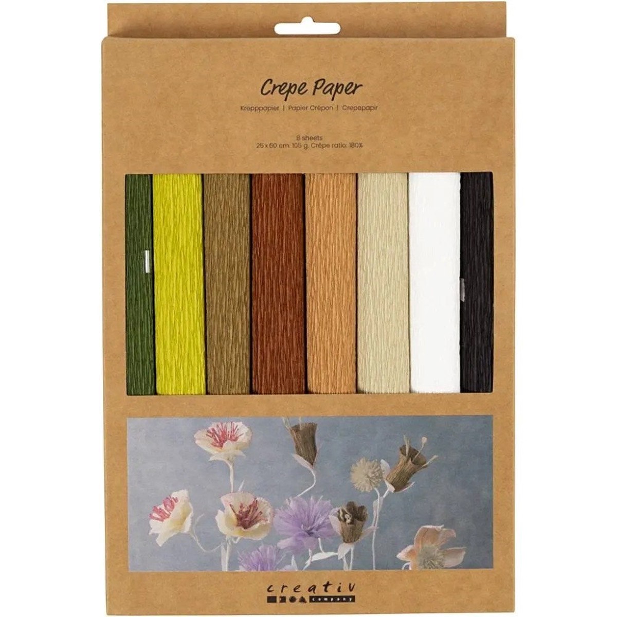 Crepe Paper Pack 8Pc Natural