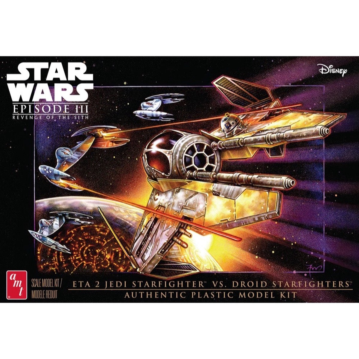 Amt 1436 148 Star Wars Revenge Of The Sith Jedi Starfighter Vs Droid Fighters