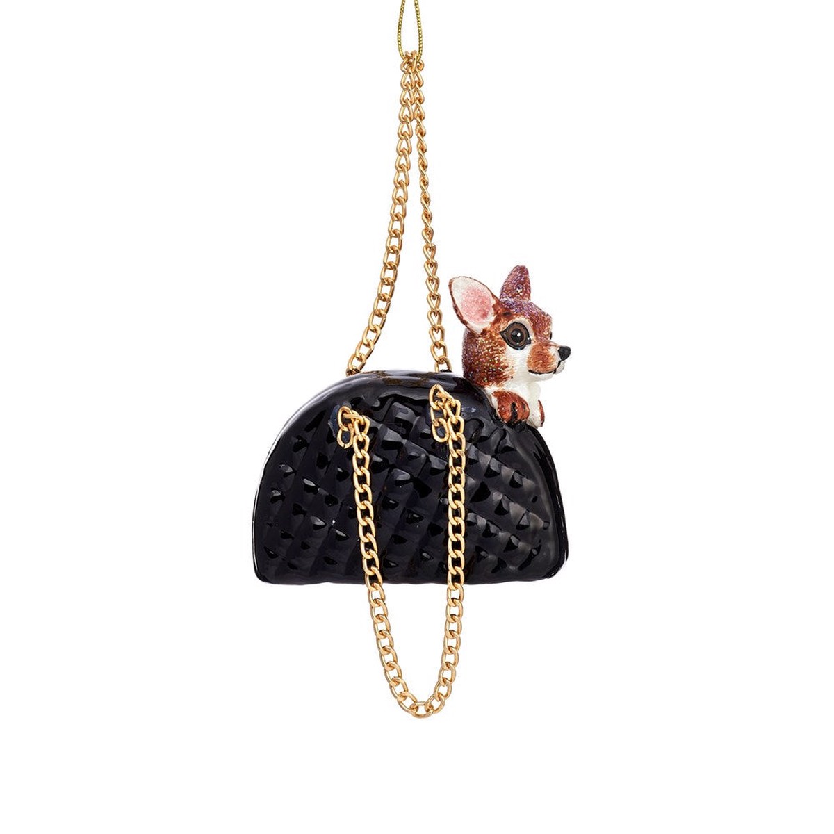 Chihuahua In A Handbag Shaped Bauble
