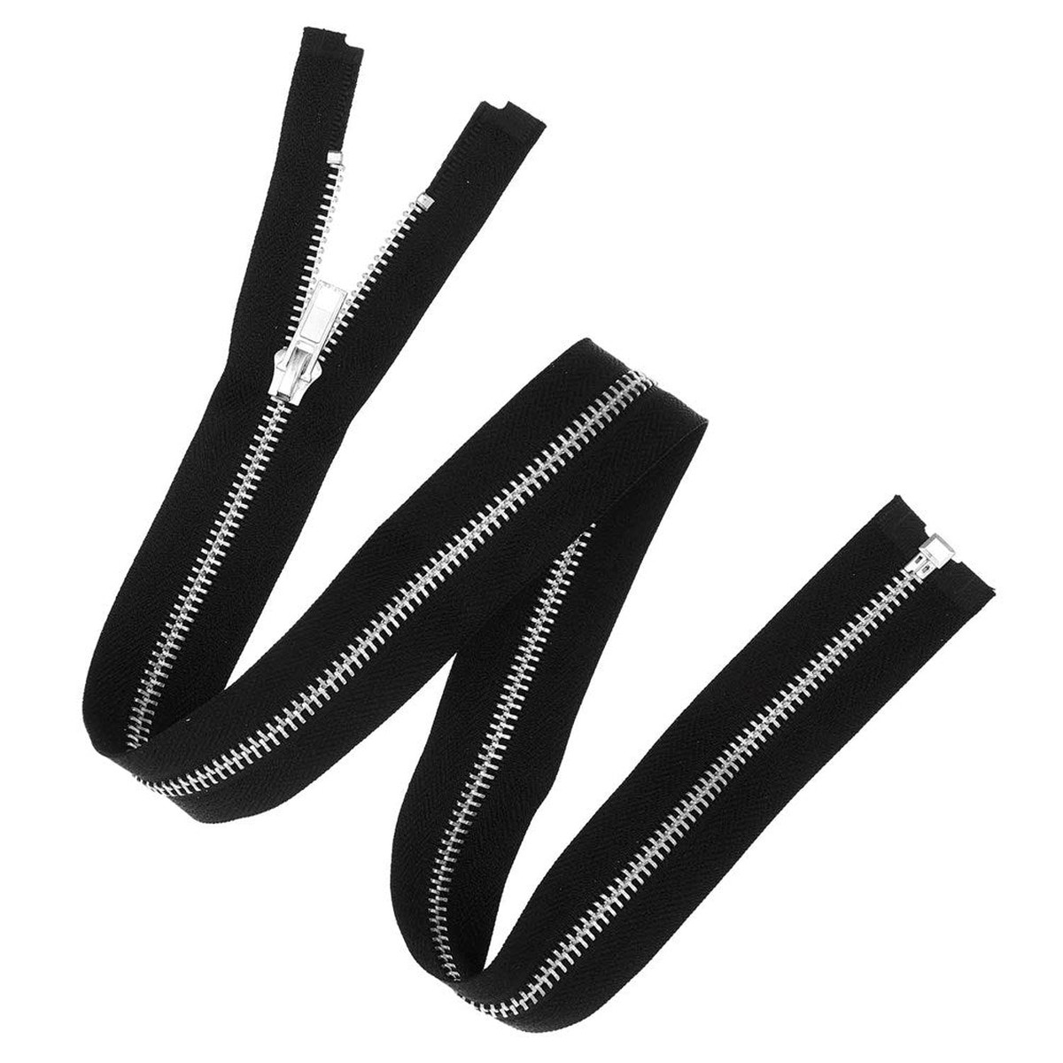 Zip Silver Metal Black 50Cm5Mm