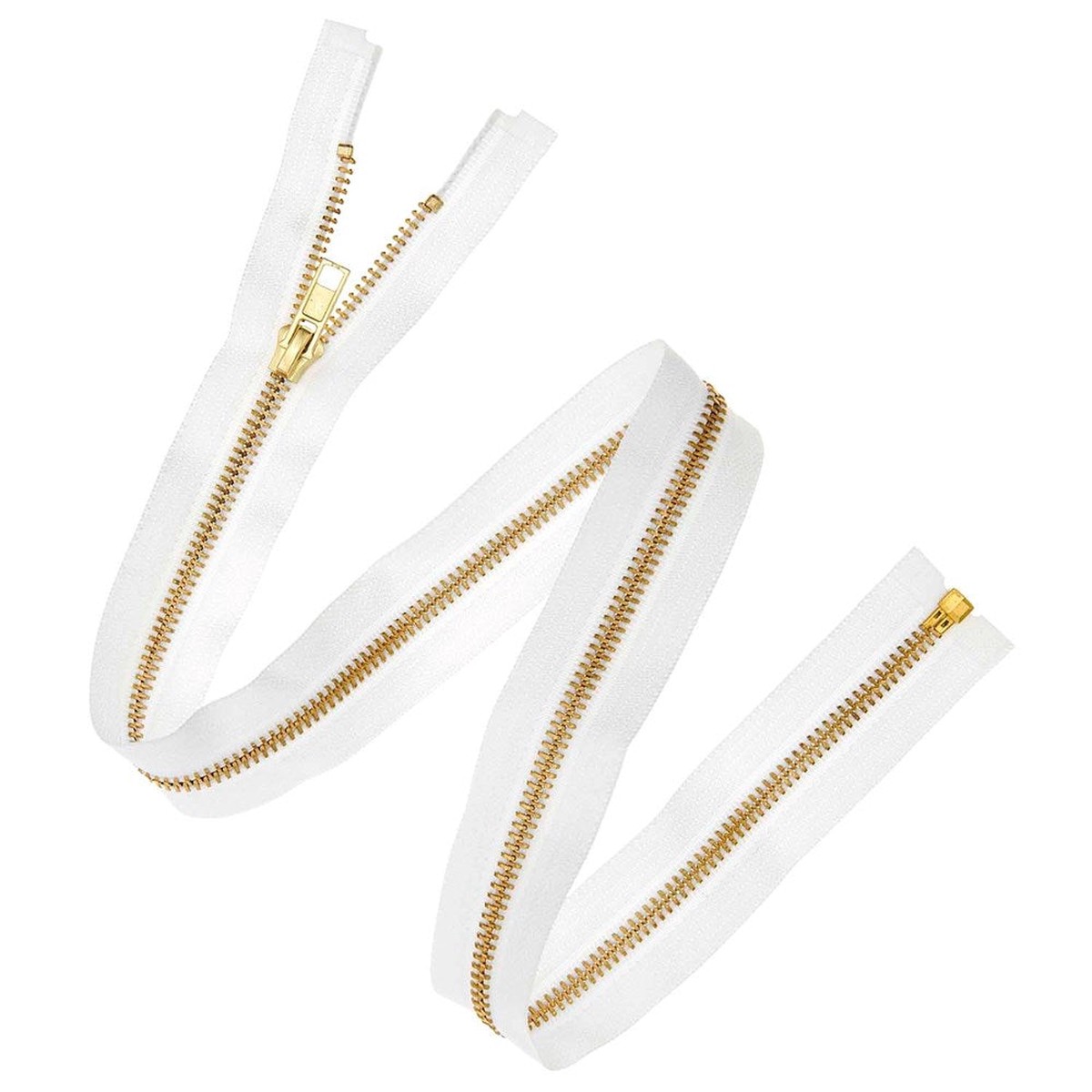 Zip Gold Metal White 50Cm5Mm