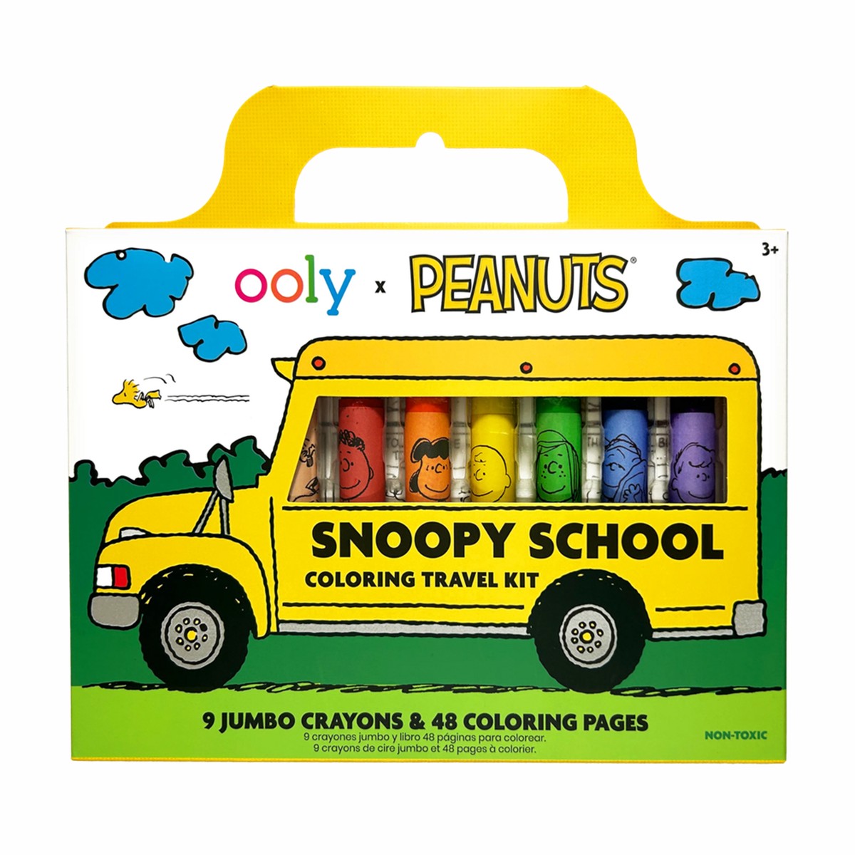 Ooly X Peanuts Snoopy School Coloring Travel Kit 9 Crayons 48 Colouring Pages