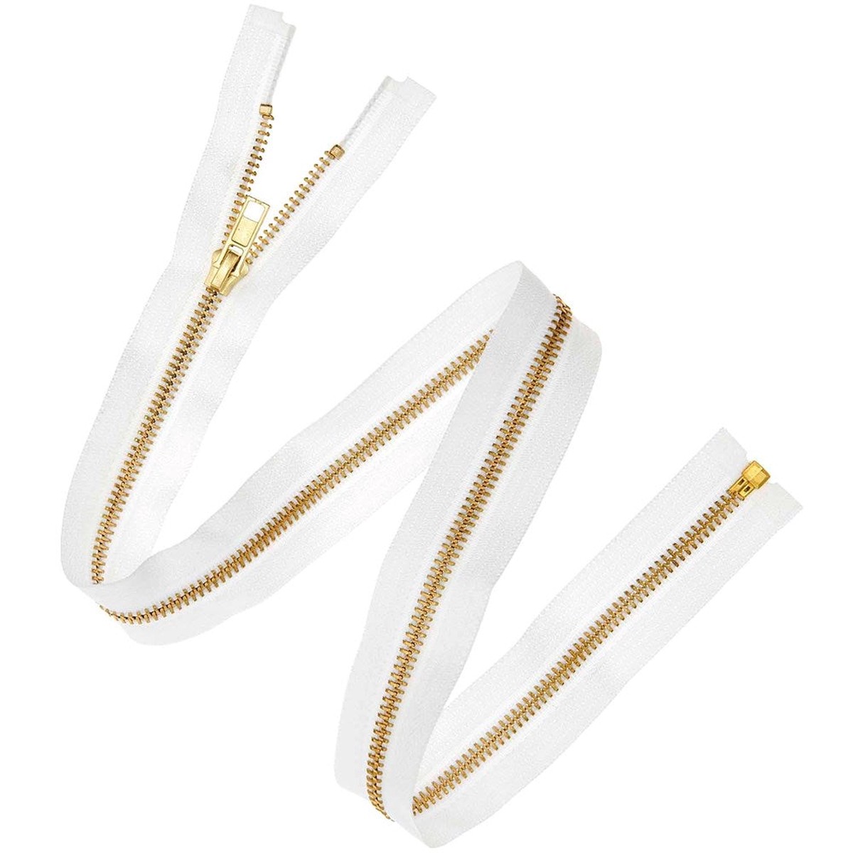 Zip Gold Metal White 65Cm5Mm