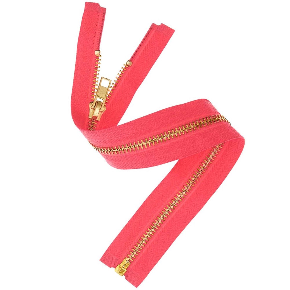 Zip Gold Metal Neon Pink 30Cm5Mm