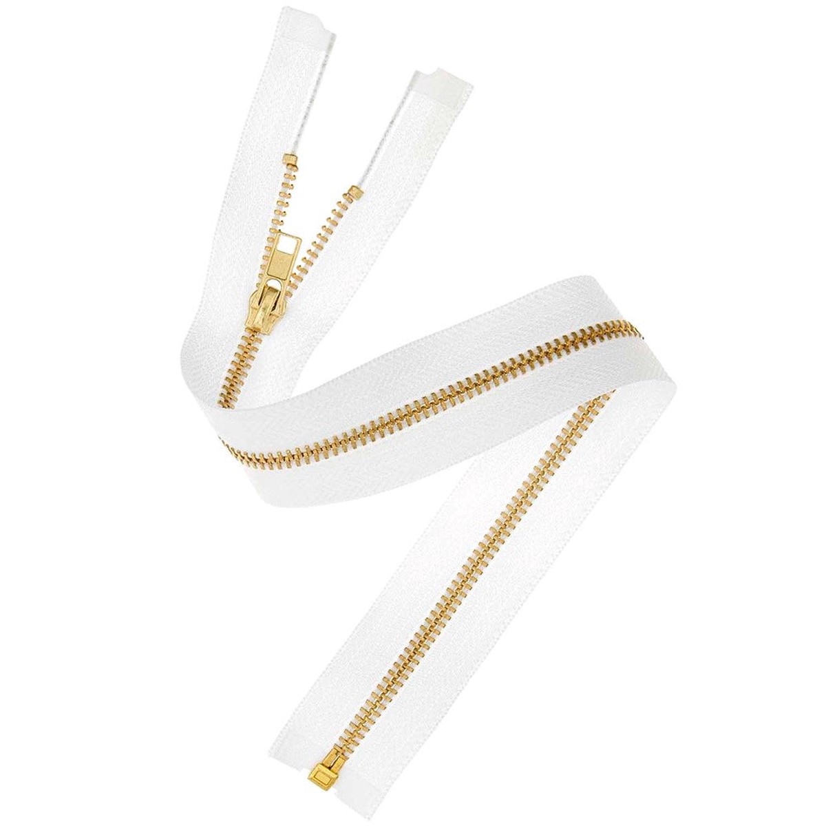 Zip Gold Metal White 22Cm3Mm