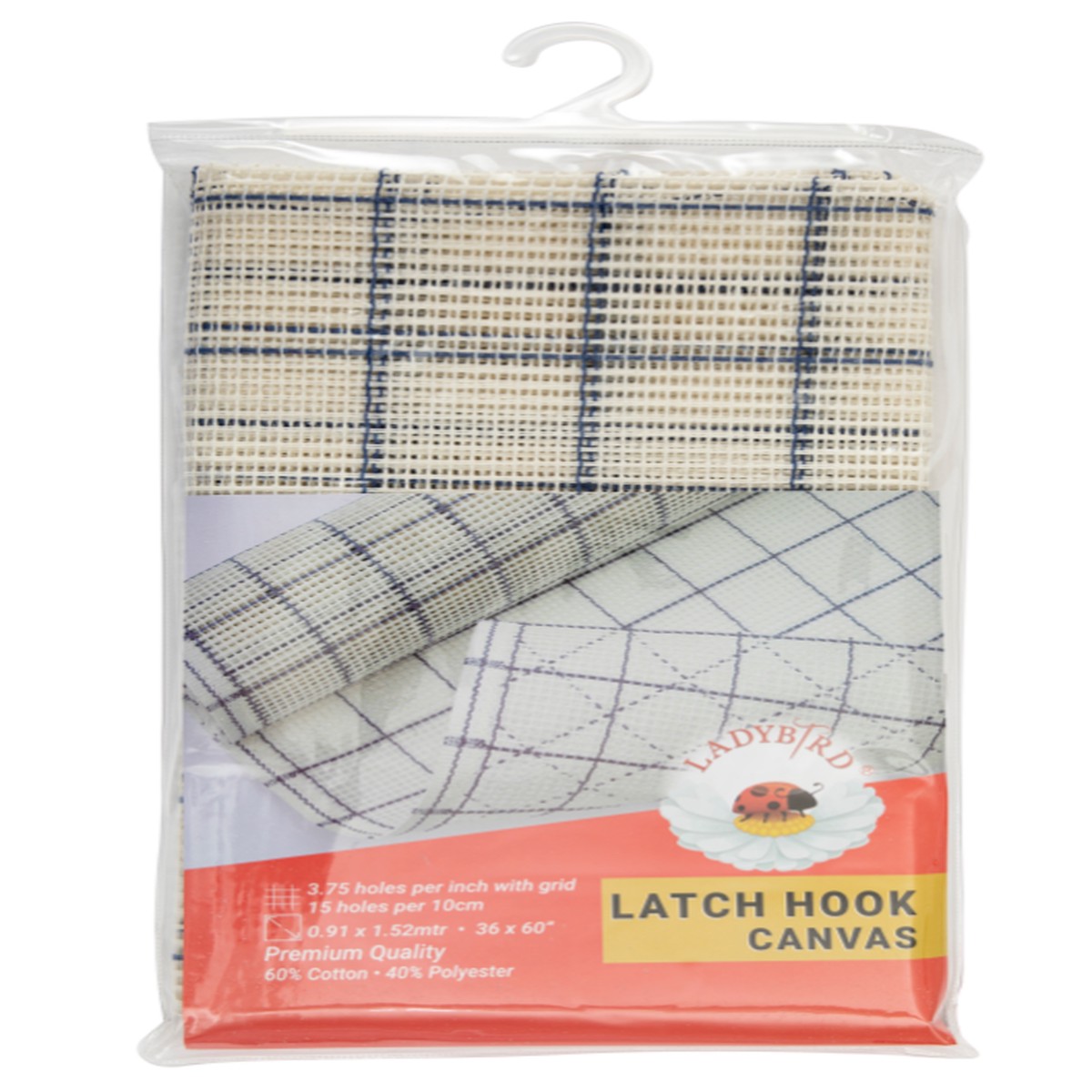 Latch Hook Canvas 375 Count 152M X 914Cm White