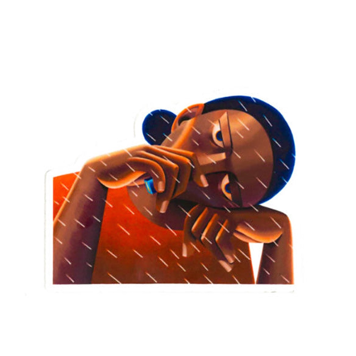 Robin F Williams - Vaping in the Rain Sticker