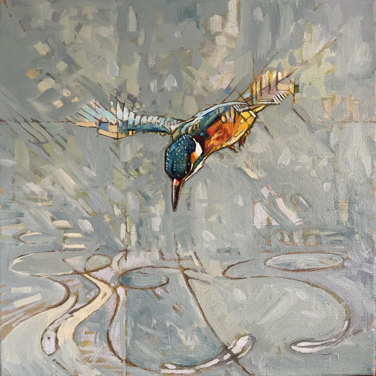 020 - Kingfisher and fishes