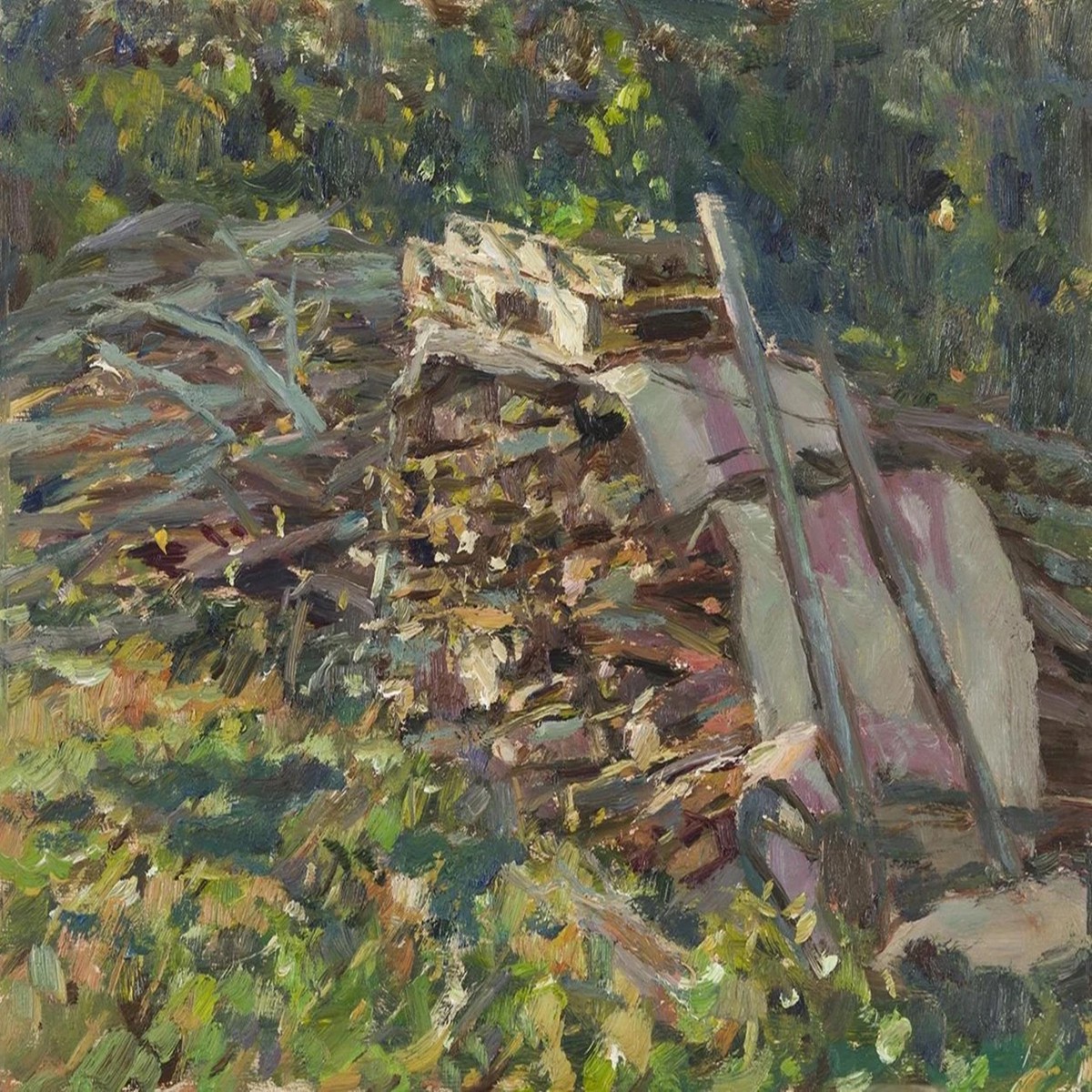 026 - Woodpile at Sunset Casole dElsa