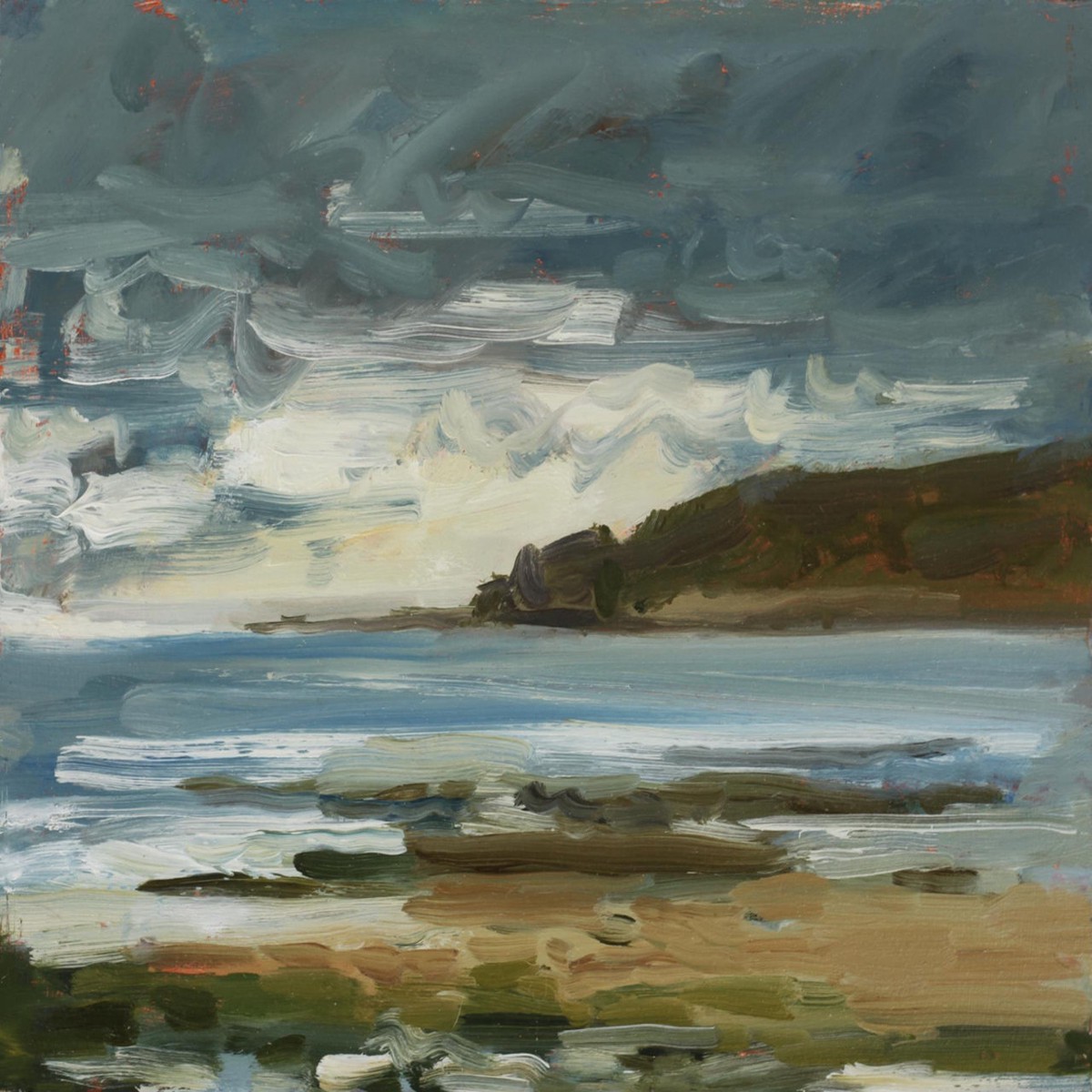 529 - Light Behind Grey Sky on Charmouth Beach
