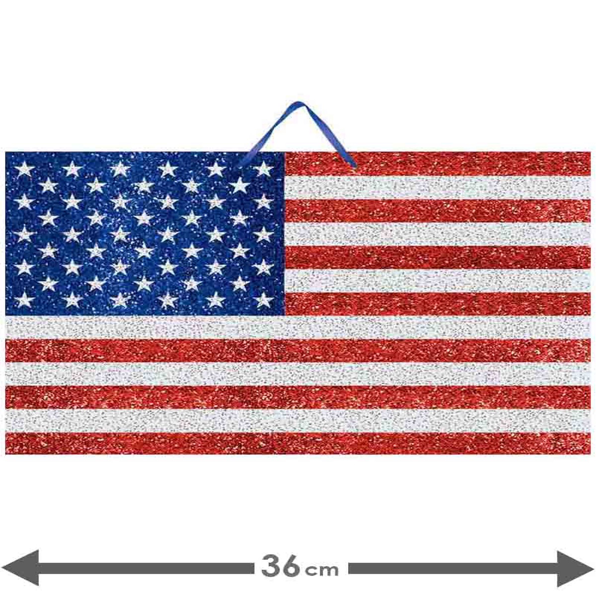 American Flag Glitter Sign 36cm