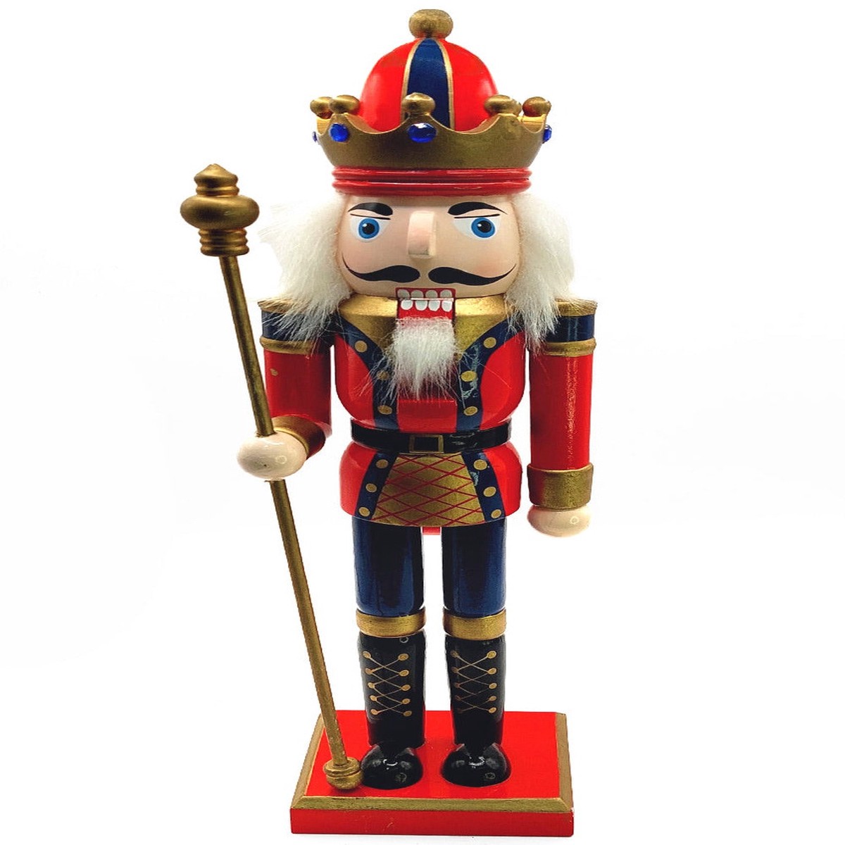 Christmas Nutcracker the Staffbearer Wizardi Classic Wooden Festive Decoration F07M14-39-N01365A