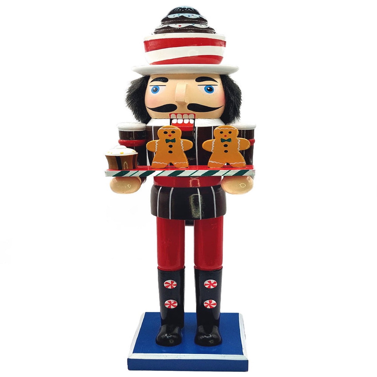 Christmas Nutcracker with Cookies Wizardi Classic Wooden Festive Decoration F07M14-41-N01058C