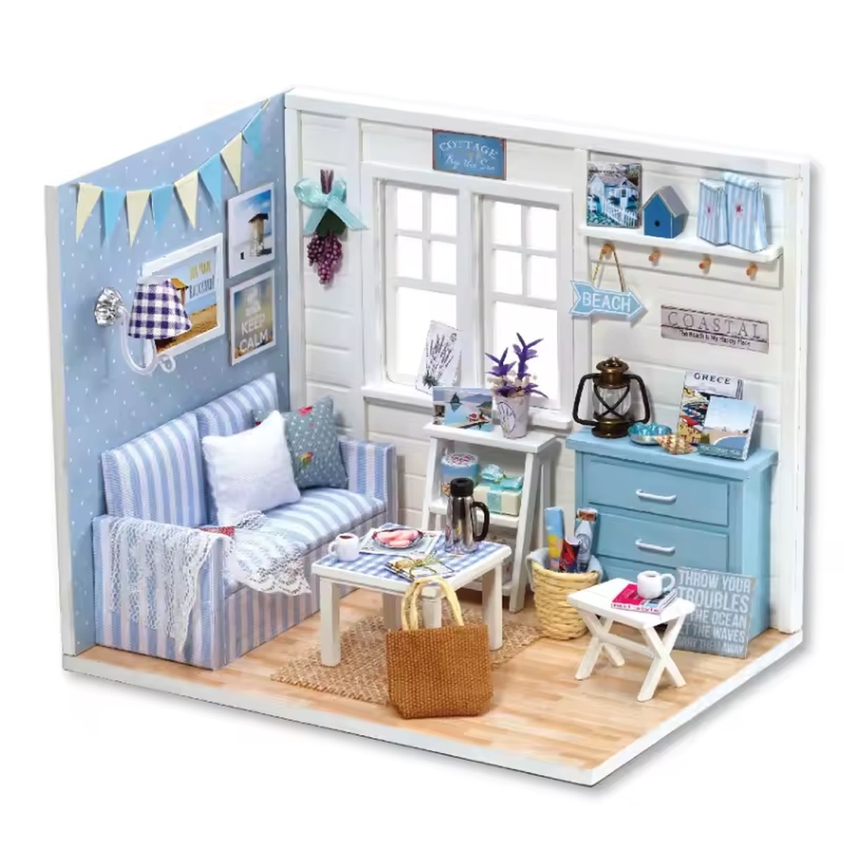 Fresh Sunshine Dollhouse Kit - Miniature Wizardi Roombox Kit F07M51-72-3016
